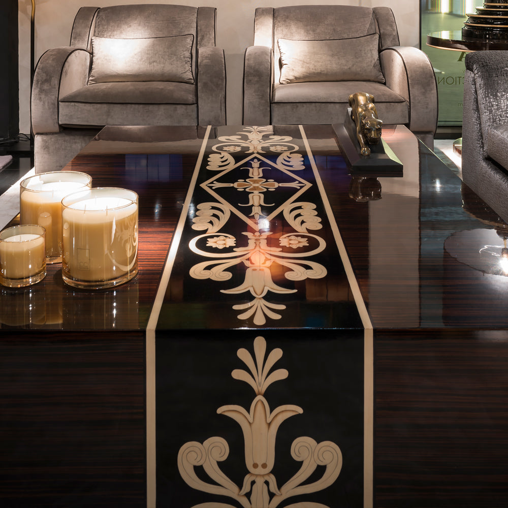 Luxury Inlaid Rectangular Coffee Table