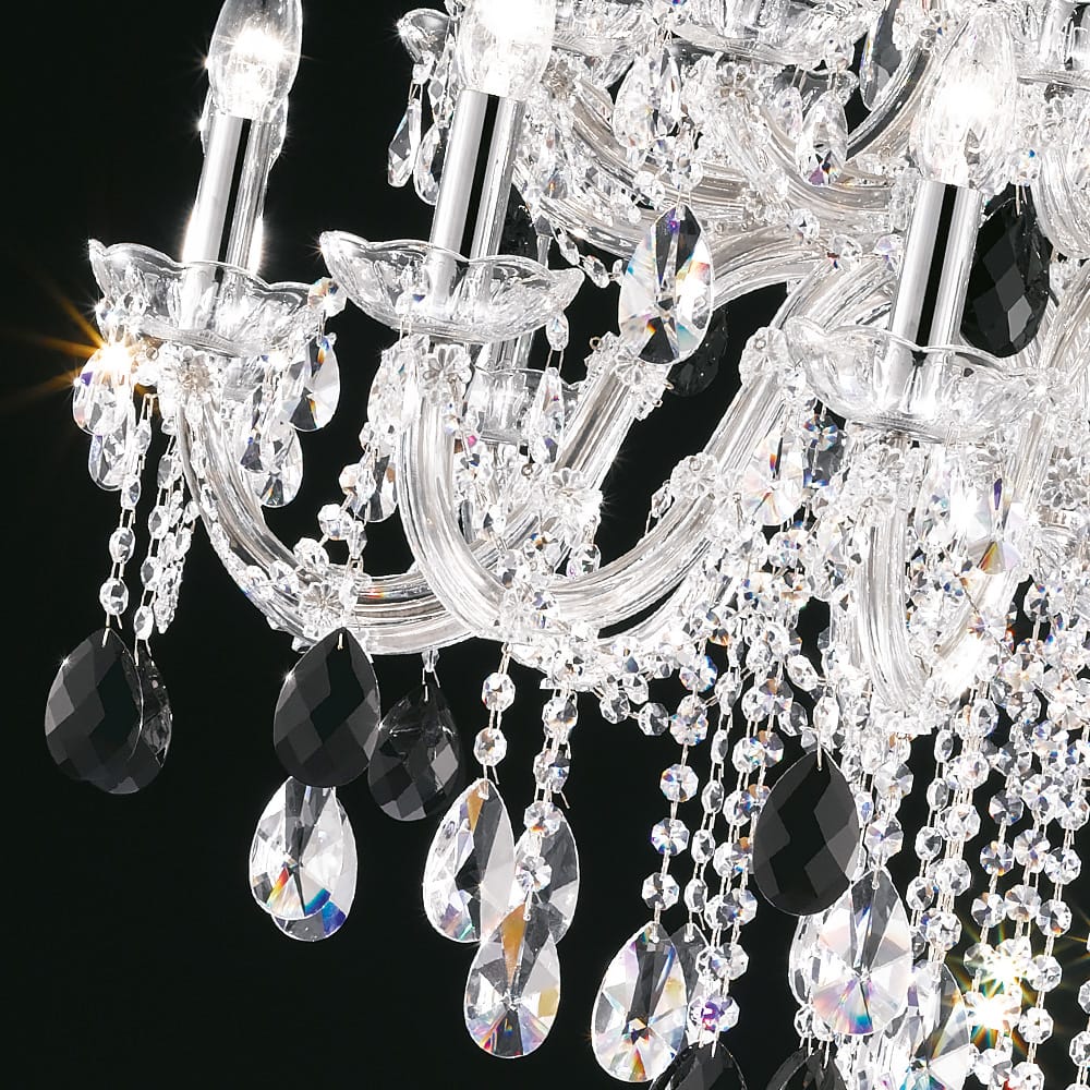 Luxury Italian Black Crystal Chandelier