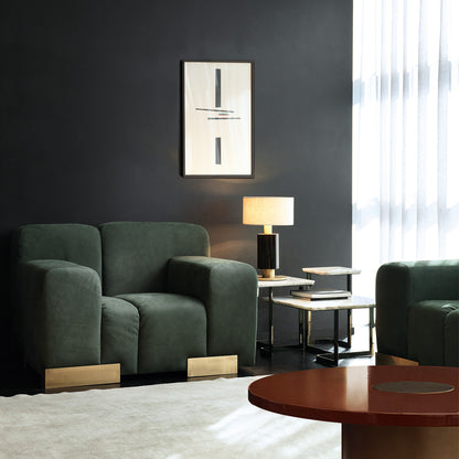 Luxury Italian Burnished Brass And Ebony Veneer Table Lamp