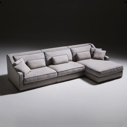 Luxury Designer Linen Chaise Sofa