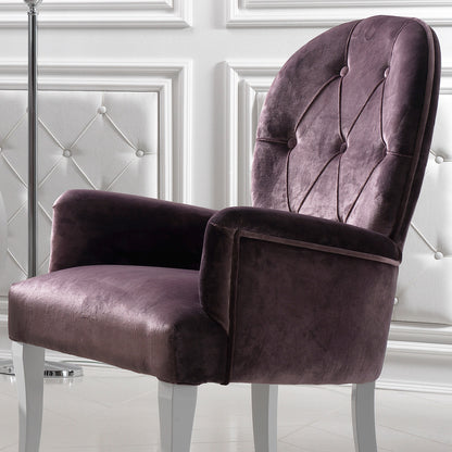 Luxury Italian Designer Velvet Purple Dining Chair