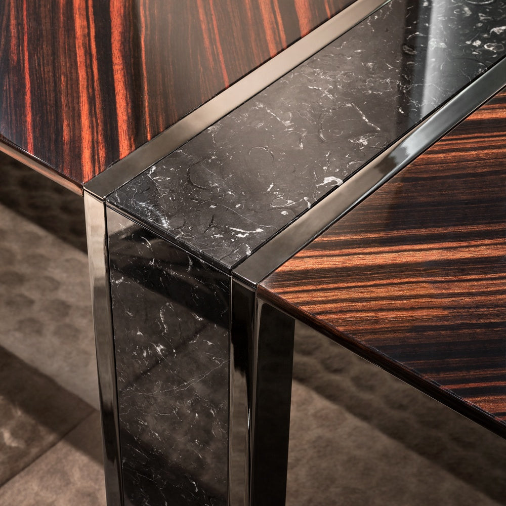 Luxury Italian Ebony And Marble Executive Desk