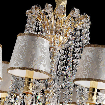 Luxury Italian Gold Plated Ivory Chandelier