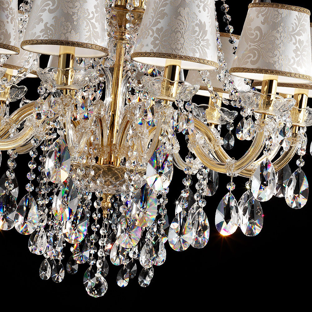 Luxury Italian Gold Plated Ivory Chandelier