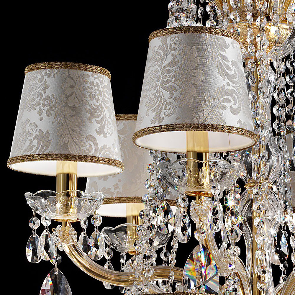 Luxury Italian Gold Plated Ivory Chandelier