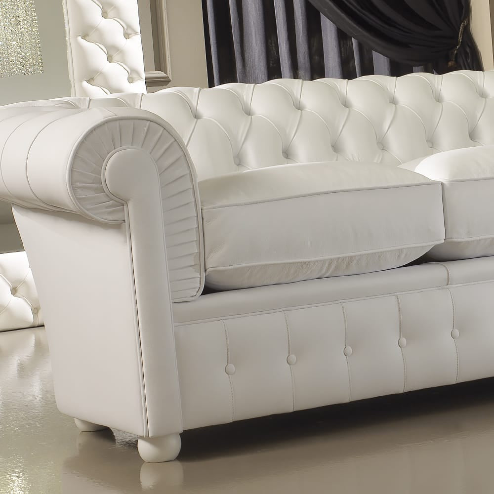 Luxury Italian Premium White Leather Sofa