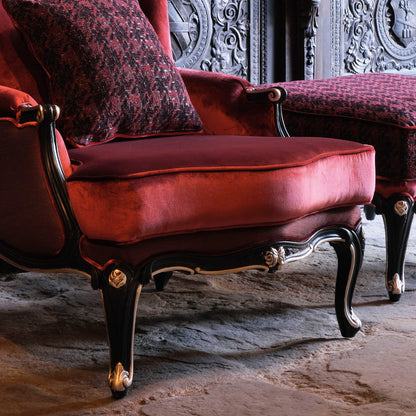 Luxury Louis Style Armchair And Footstool