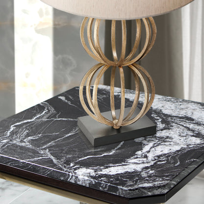 Luxury Black Marble Top End Table