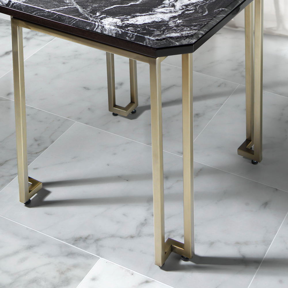 Luxury Black Marble Top End Table