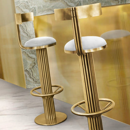 Luxury Mid Century Gold Modern Bar Stool