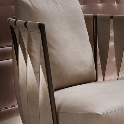 Luxury Modern Leather Twist Armchair