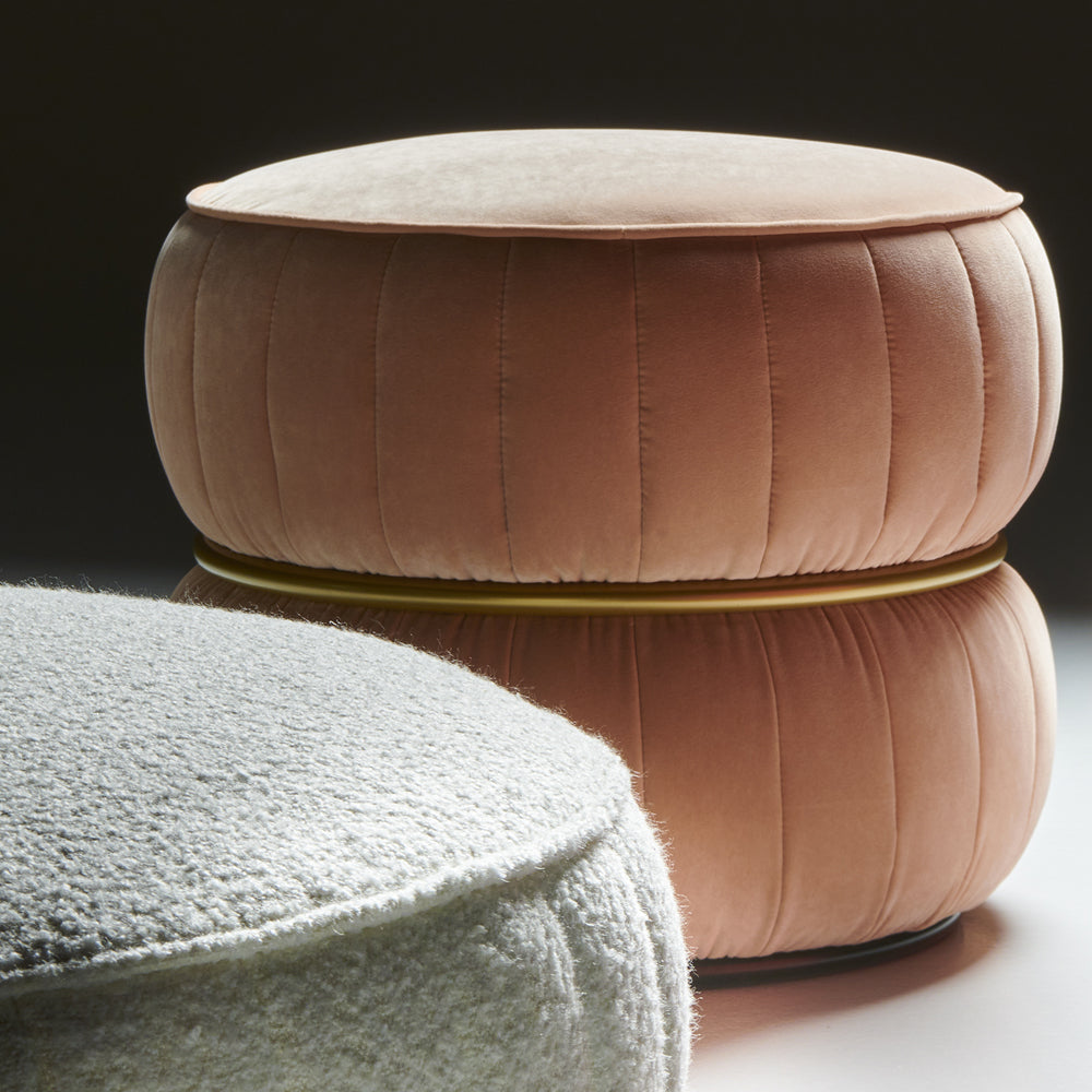 Luxury Modern Round Upholstered Pouffe