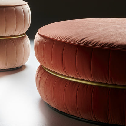 Luxury Modern Round Upholstered Pouffe