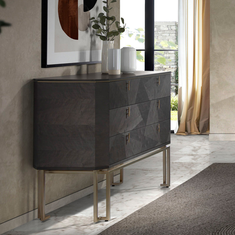 Luxury Olive Veneer Chest Of Drawers