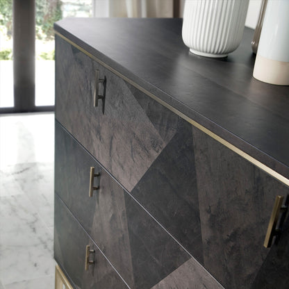 Luxury Olive Veneer Chest Of Drawers