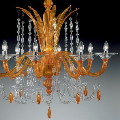 Sluxury Orange Crystal Drop Chandelier