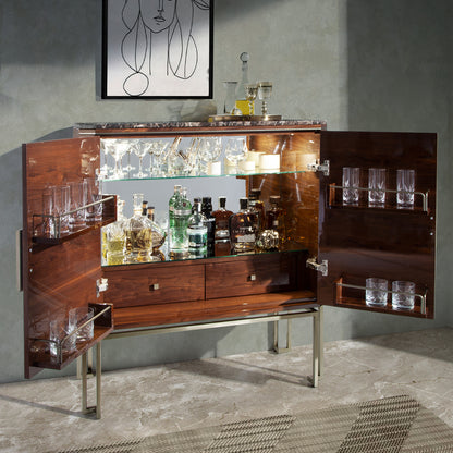 Luxury Rosewood Veneer Drinks Cabinet