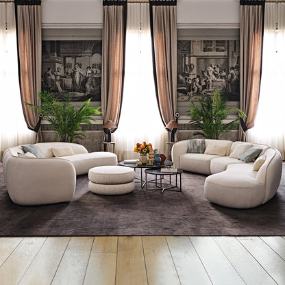 Contemporary Round Marble Coffee Table Set