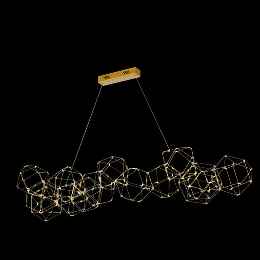 Luxury Set Of 14 Prism Brass Pendant Lights