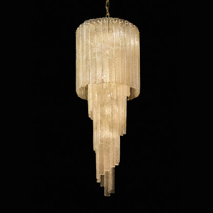 Luxury Tiered Amber Glass Chandelier