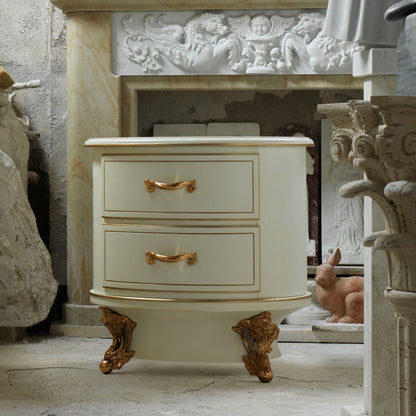 Luxury Venetian Style Oval Bedside Cabinet