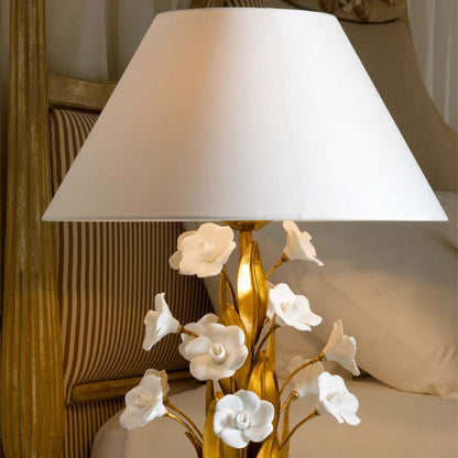 Luxury Wrought Iron Porcelain Flower Table Lamp