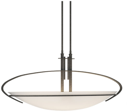 Mackintosh 32.5"W Natural Iron Standard Pendant w/ Opal Glass Shade