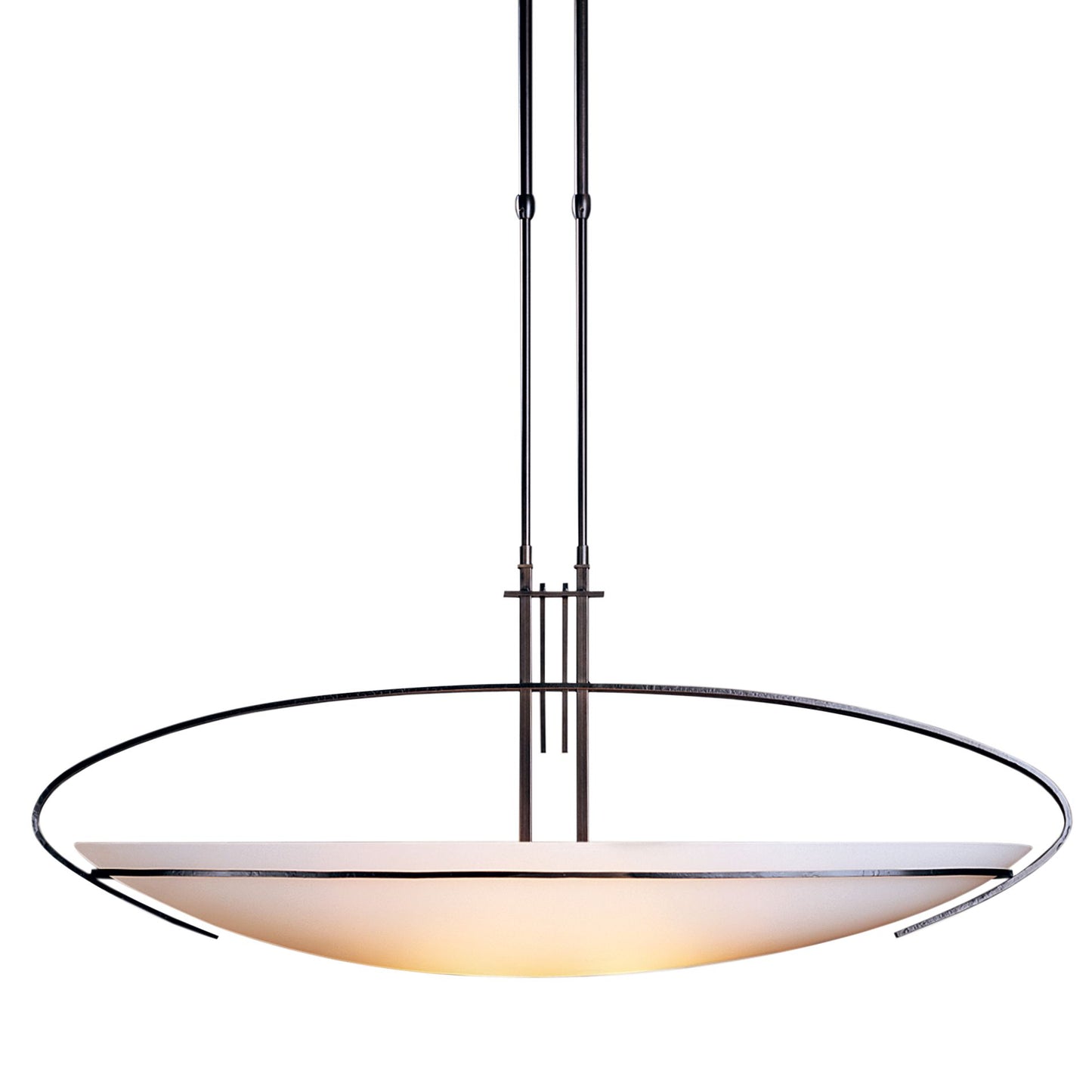 Mackintosh Large Pendant - Dark Smoke Finish - Opal Glass - Standard Height