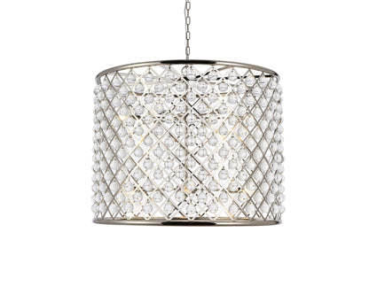 Madison 12 Light Polished Nickel Chandelier Clear