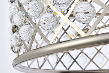 Madison 12 Light Polished Nickel Chandelier Clear