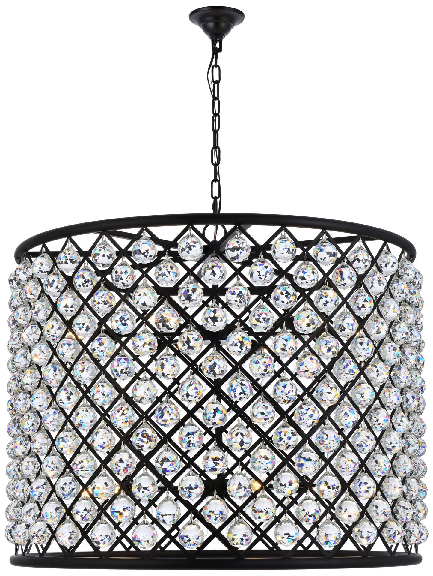 Madison 12 Lt Matte Black Chandelier Clear
