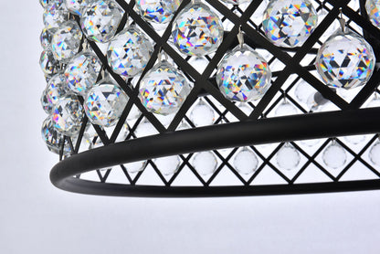 Madison 12 Lt Matte Black Chandelier Clear