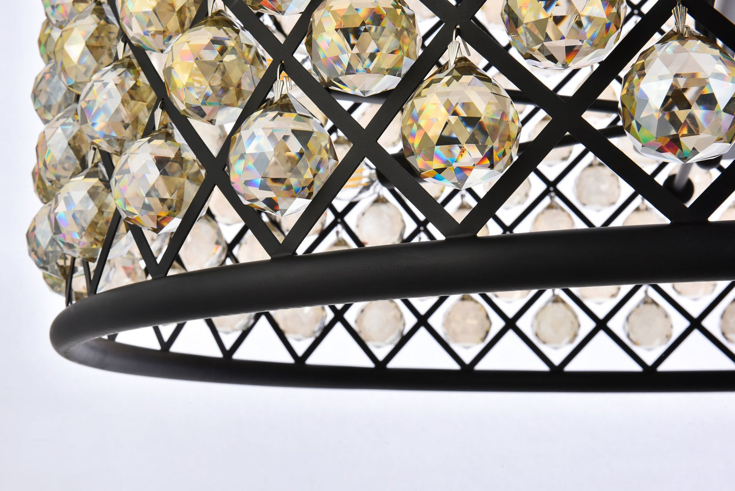 Madison 12 Lt Matte Black Chandelier Golden Teak
