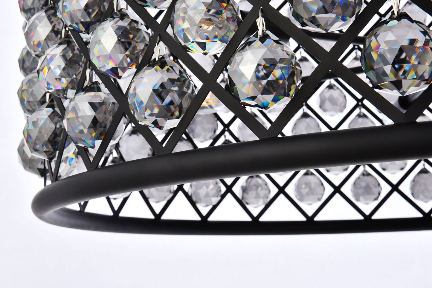 Madison 12 Lt Matte Black Chandelier Silver Shade (Grey)