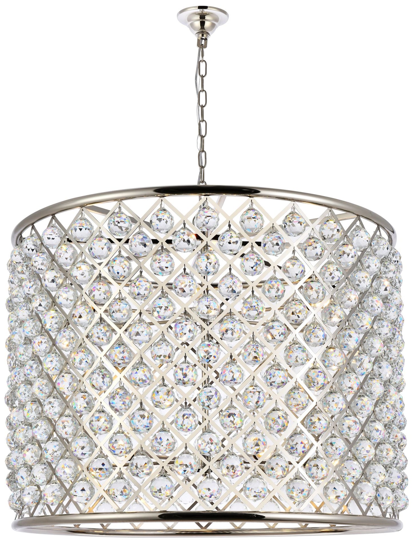 Madison 12 Lt Polished Nickel Chandelier Clear