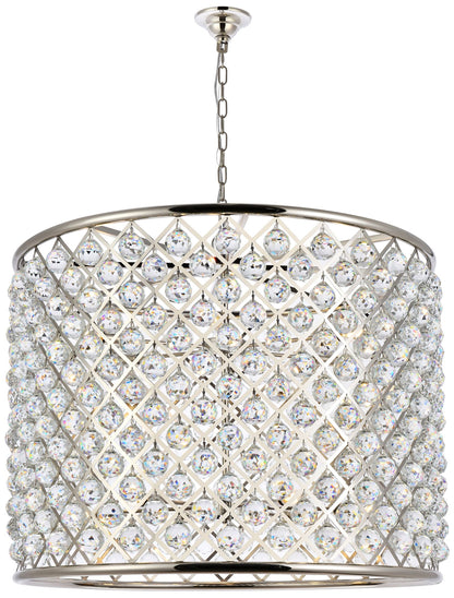 Madison 12 Lt Polished Nickel Chandelier Clear
