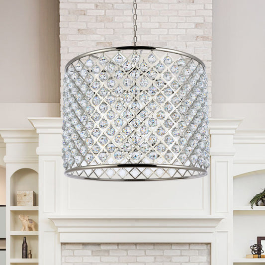 Madison 12 Lt Polished Nickel Chandelier Clear