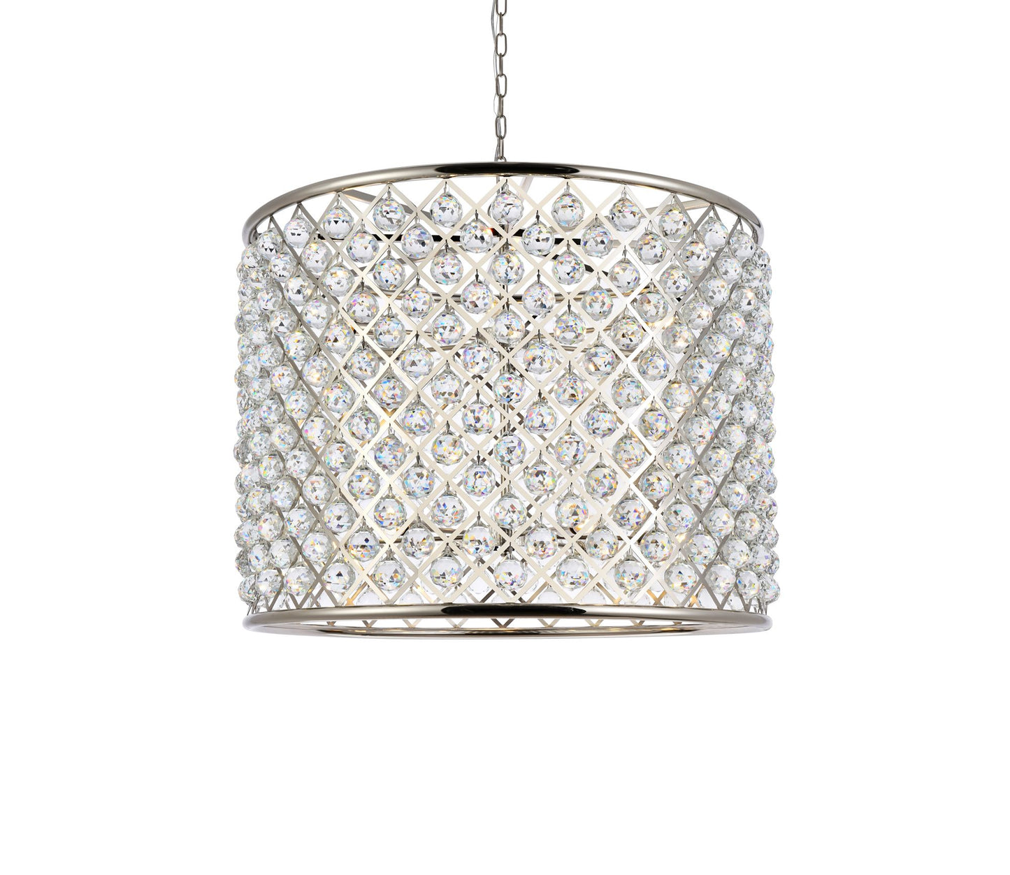 Madison 12 Lt Polished Nickel Chandelier Clear