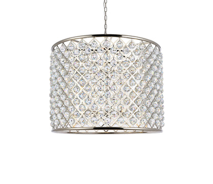 Madison 12 Lt Polished Nickel Chandelier Clear