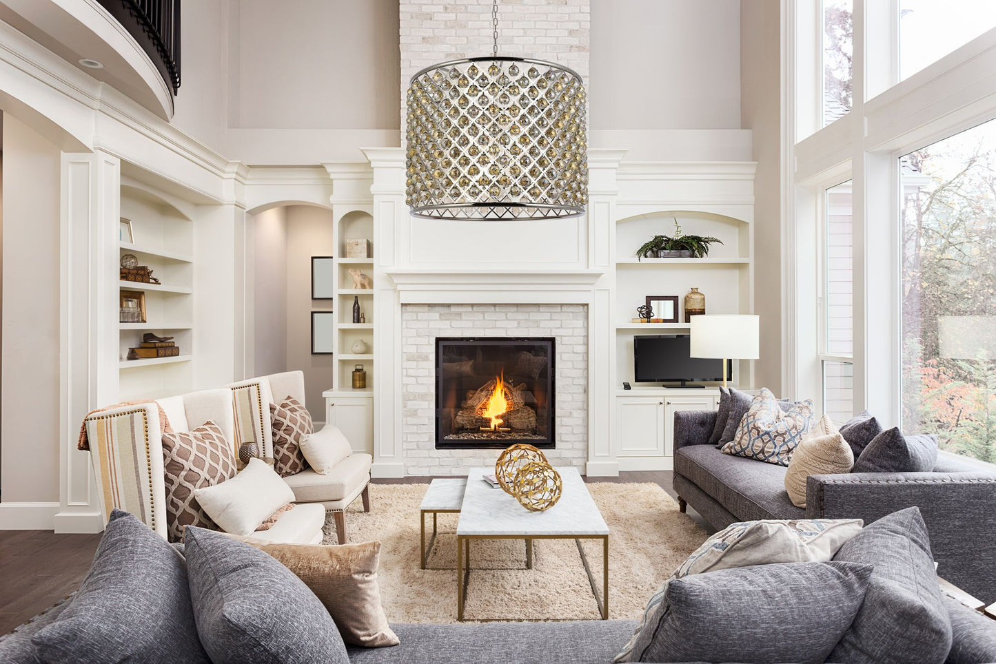 Madison 12 Lt Polished Nickel Chandelier Golden Teak
