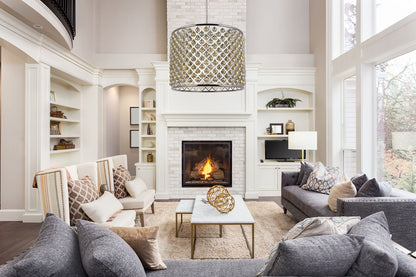 Madison 12 Lt Polished Nickel Chandelier Golden Teak