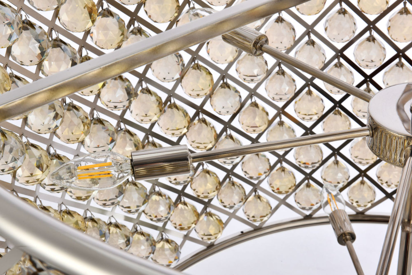 Madison 12 Lt Polished Nickel Chandelier Golden Teak