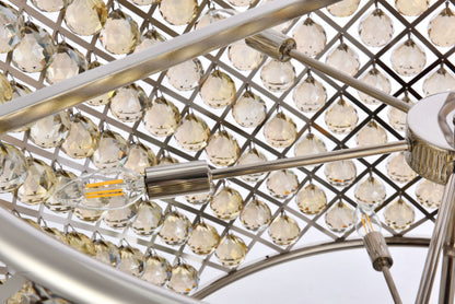 Madison 12 Lt Polished Nickel Chandelier Golden Teak