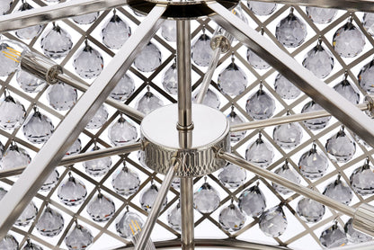 Madison 12 Lt Polished Nickel Chandelier Silver Shade (Grey)