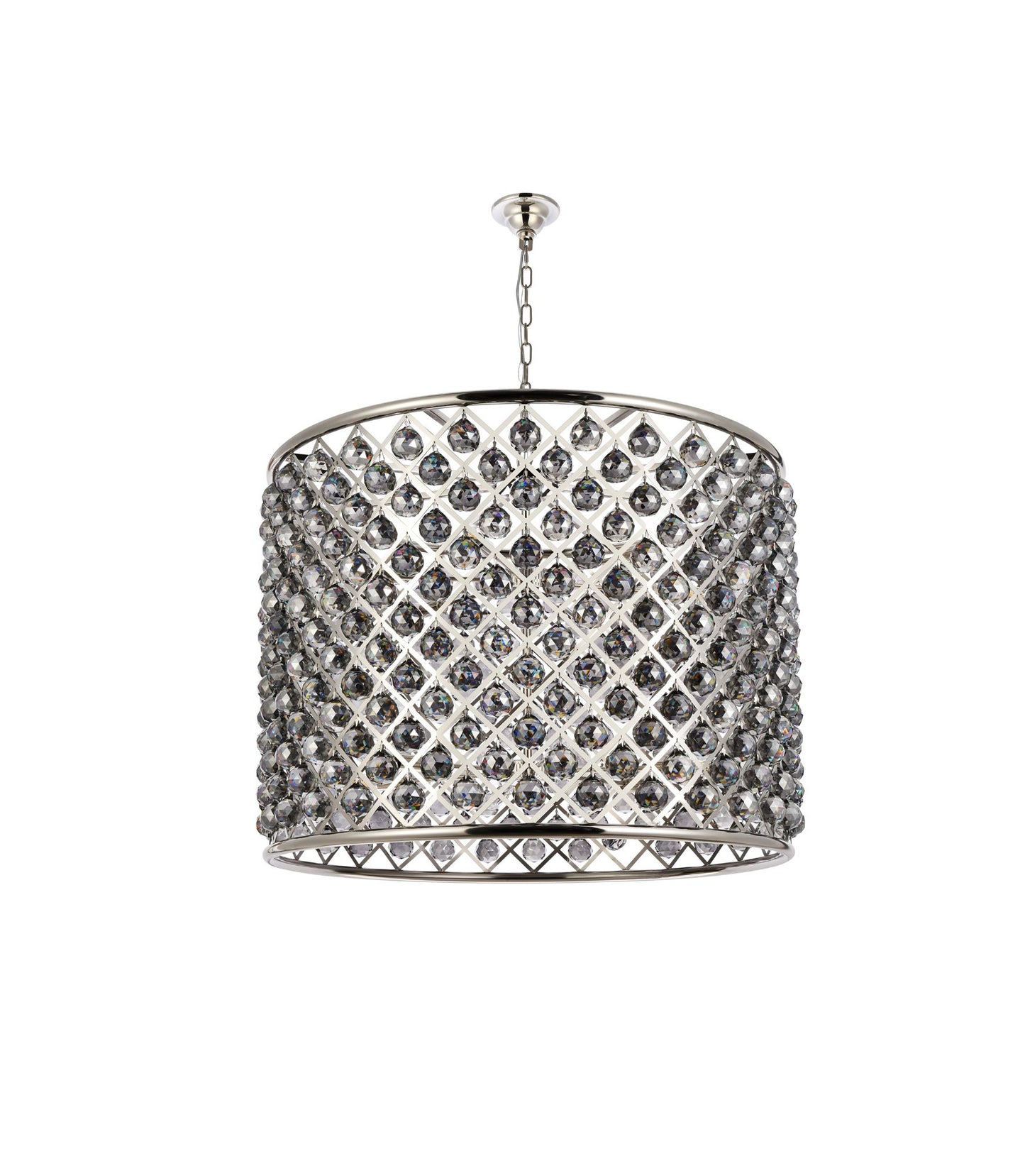 Madison 12 Lt Polished Nickel Chandelier Silver Shade (Grey)