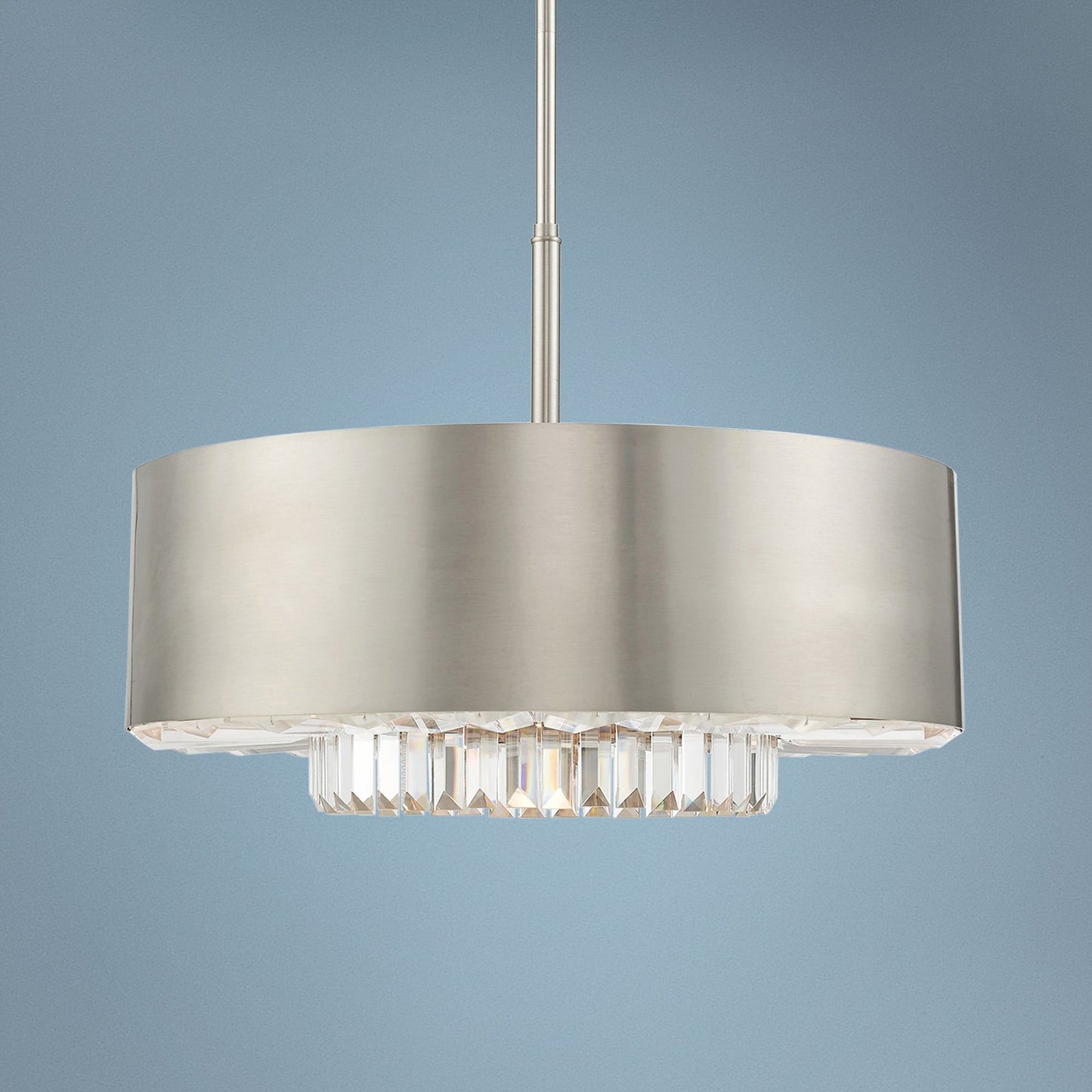 Madison 24" Wide Brushed Nickel Drum Pendant Light