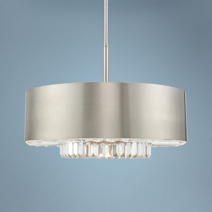 Madison 24" Wide Brushed Nickel Drum Pendant Light