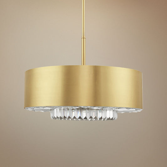 Madison 24" Wide Satin Brass Drum Pendant Light