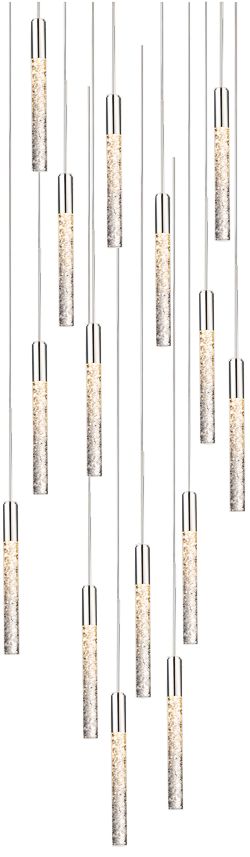 Magic 23"W Polished Nickel 15-Light LED Multi Light Pendant