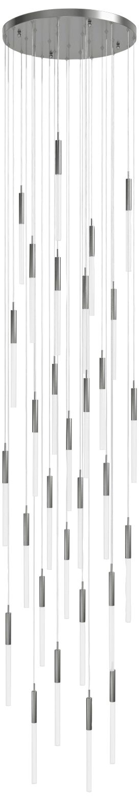 Main St. 30" Wide Polish Nickel LED Multi-Light Pendant